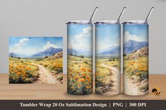 Mountain Expanse Tumbler Wrap Sublimation Design 5 Product Image 1