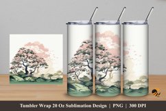 Hill and Flower Tumbler Wrap Sublimation Design 5 Product Image 1
