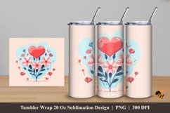 Valentines Day Tumbler Wrap Sublimation Design 5 Product Image 1