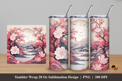 Beauty Paper Art Tumbler Wrap Sublimation Design 5 Product Image 1