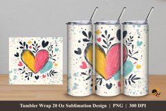 Handdrawn Love Tumbler Wrap Sublimation Design 5 Product Image 1