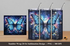 Butterfly Splash Tumbler Wrap Sublimation Design 5 Product Image 1