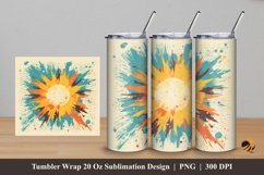 Retro Sun Tumbler Wrap Sublimation Design 5 Product Image 1