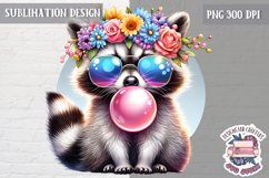 Cute Animal Easter Flowers Sublimation Design PNG Spring Product Image 1