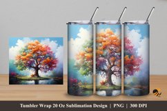 Twinkling Tree Tumbler Wrap Sublimation Design 5 Product Image 1