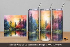Exotic Pine Forest Tumbler Wrap Sublimation Design 5 Product Image 1