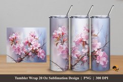 Bloom Flower Tumbler Wrap Sublimation Design 5 Product Image 1