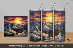 Hill View Tumbler Wrap Sublimation Design 5 Product Image 1