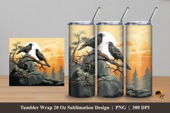 Evening Bird Tumbler Wrap Sublimation Design 5 Product Image 1