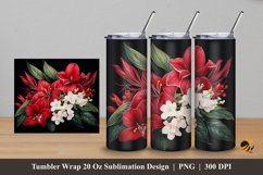 Lovely Flowers Tumbler Wrap Sublimation Design 5 Product Image 1