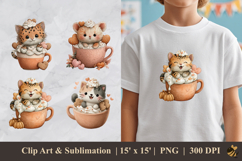 Kitty Sitting Cup DTF Sublimation Clipart Design Product Image 1