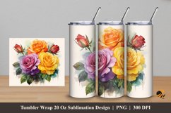 Sweet Rose Tumbler Wrap Sublimation Design 5 Product Image 1