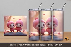 Love Duet Tumbler Wrap Sublimation Design 5 Product Image 1