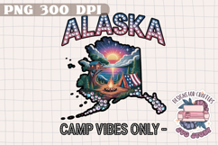 USA STATE America Summer Camping PNG Watercolor Design Sign Product Image 1
