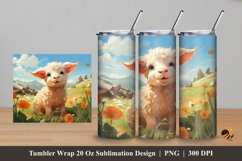 Tiny Farm Animals Tumbler Wrap Sublimation Design 5 Product Image 1
