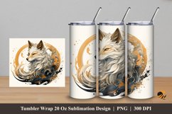 Wolf Circle Tumbler Wrap Sublimation Design 5 Product Image 1