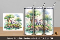 Happy Animals Tumbler Wrap Sublimation Design 5 Product Image 1