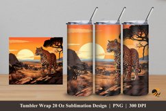 Wild Leopard Tumbler Wrap Sublimation Design 5 Product Image 1