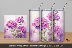 Verbena Flower Tumbler Wrap Sublimation Design 5 Product Image 1