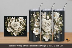 Love Flower Bouquet Tumbler Wrap Sublimation Design 5 Product Image 1