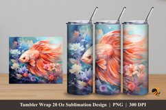 Betta Aquarium Tumbler Wrap Sublimation Design 5 Product Image 1