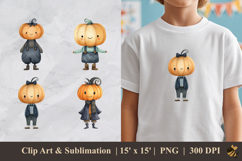 Pumpkin Kid DTF Sublimation Clipart Design Product Image 1