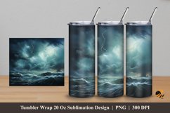 Thunder Rain Tumbler Wrap Sublimation Design 5 Product Image 1