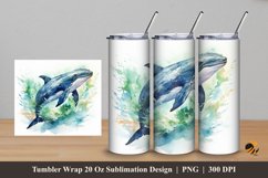 Whale Waves Tumbler Wrap Sublimation Design 5 Product Image 1