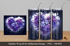 Floral And Love Tumbler Wrap Sublimation Design 5 Product Image 1