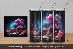 Beauty Aquascape Tumbler Wrap Sublimation Design 5 Product Image 1