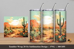 Cactus Tumbler Wrap Sublimation Design 5 Product Image 1