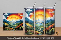 Rainbow Mountain Tumbler Wrap Sublimation Design 5 Product Image 1