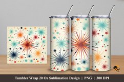 Vintage Star Tumbler Wrap Sublimation Design 5 Product Image 1