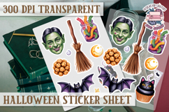 Halloween sticker sheet Creepy Scrapbook PNG Funny Skulls Product Image 1