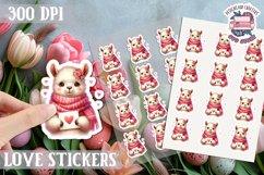 Love sticker Sheet Valentine Day Lovers Funny Animals PNG Product Image 1