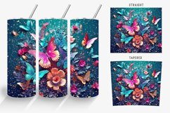 Sparkling 3D Flowers Tumbler Wrap