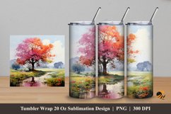 Painting Meadow Tumbler Wrap Sublimation Design 5 Product Image 1