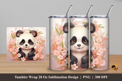 Panda Tumbler Wrap Sublimation Design 5 Product Image 1