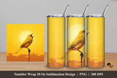 Bird Chirping Tumbler Wrap Sublimation Design 5 Product Image 1