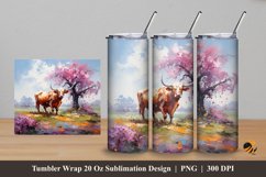 Cow Park Tumbler Wrap Sublimation Design 5 Product Image 1