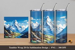Mountain Peak Tumbler Wrap Sublimation Design 5 Product Image 1