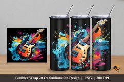 Electric Bass Tumbler Wrap Sublimation Design 5 Product Image 1
