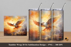 Flying Dove Tumbler Wrap Sublimation Design 5 Product Image 1