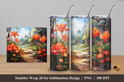 Flowering Garden Tumbler Wrap Sublimation Design 5 Product Image 1