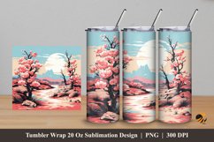 Flowers in The Desert Tumbler Wrap Sublimation Design 5 Product Image 1