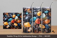 Mexican River Stone Tumbler Wrap Sublimation Design 5 Product Image 1