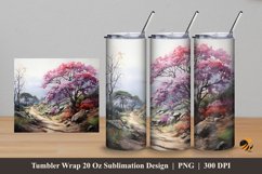 Light Tree Tumbler Wrap Sublimation Design 5 Product Image 1