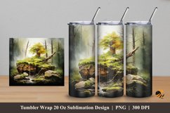 Green Natural Tumbler Wrap Sublimation Design 5 Product Image 1