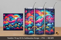 Rainbow Imagination Tumbler Wrap Sublimation Design 5 Product Image 1