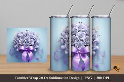 Graceful Rose Tumbler Wrap Sublimation Design 5 Product Image 1